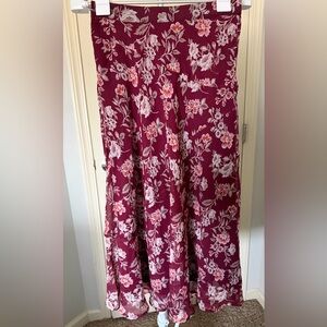 American Eagle Outfitters Burgundy Floral Skirt